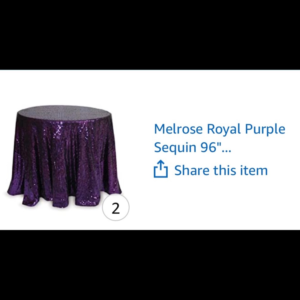 Melrose purple sequin 96 inch round linen